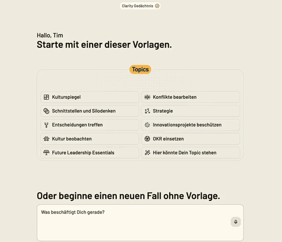 Vorschau des mehrsprachigen Chats in Clarity